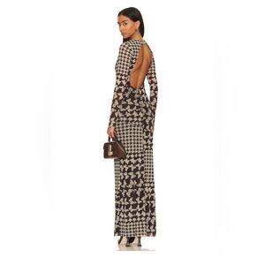 Gilma Maxi Dress in Brown Butterfly